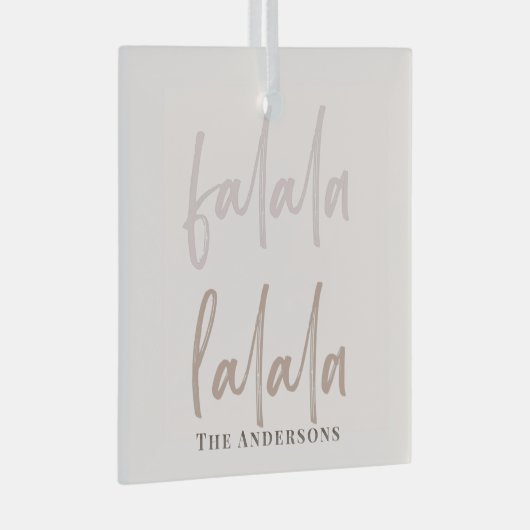 Boho Falala Script Pink & Brown Holiday Ornament Aus Glas (Vorderseite Rechts)