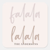 Boho Falala Script Pink & Brown Holiday Quadratischer Aufkleber (Vorderseite)
