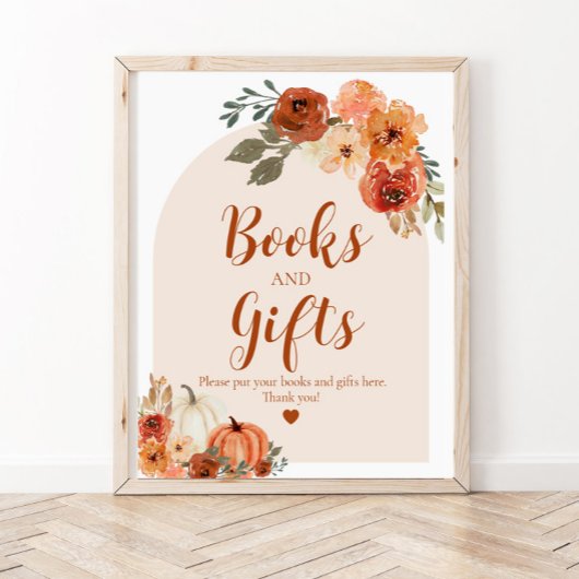 Boho Fall A Little Pumpkin Herbst Bücher und Gesch Poster