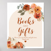 Boho Fall A Little Pumpkin Herbst Bücher und Gesch Poster (Vorne)