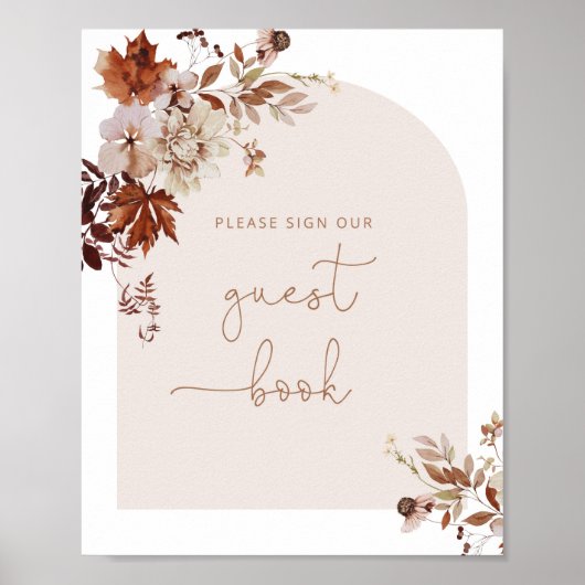 Boho fall arch Guest book Poster (Vorne)