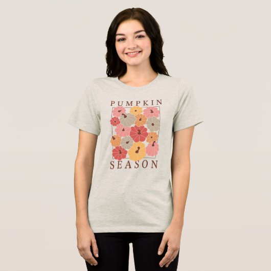 Boho Fall Autumn Design Tri-Blend Shirt (Vorderseite voll)
