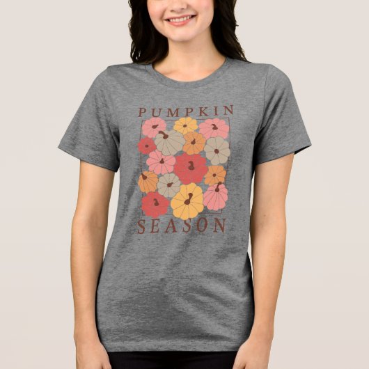 Boho Fall Autumn Design Tri-Blend Shirt (Vorderseite)