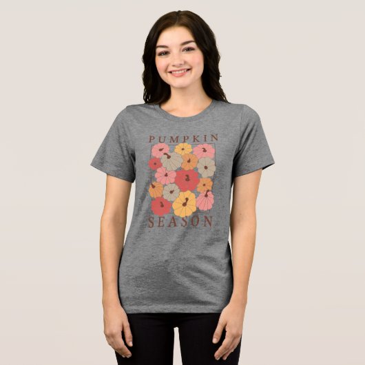 Boho Fall Autumn Design Tri-Blend Shirt (Vorderseite voll)