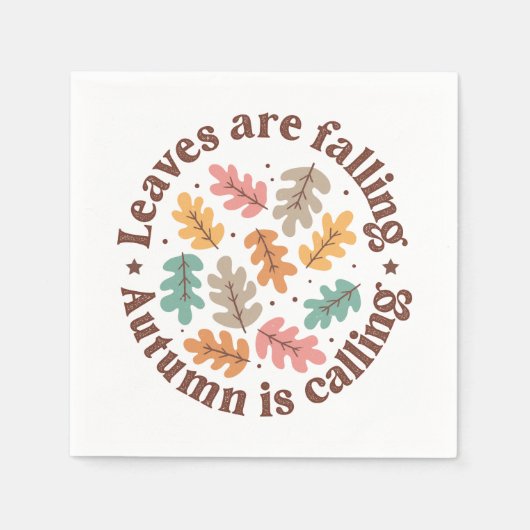 Boho Fall Autumn Zitat Serviette (Vorderseite)