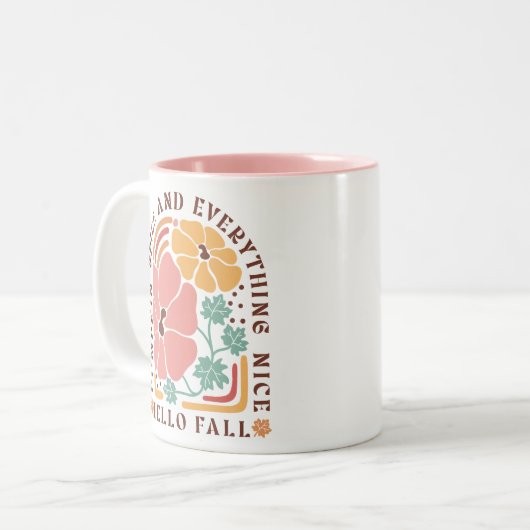 Boho Fall Autumn Zitat Zweifarbige Tasse (Vorderseite Links)