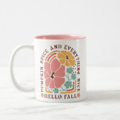Boho Fall Autumn Zitat Zweifarbige Tasse (Links)