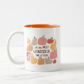 Boho Fall Autumn Zitat Zweifarbige Tasse (Links)