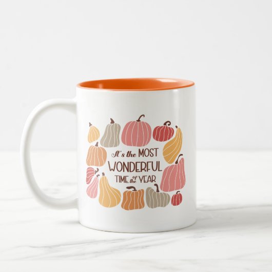 Boho Fall Autumn Zitat Zweifarbige Tasse (Links)