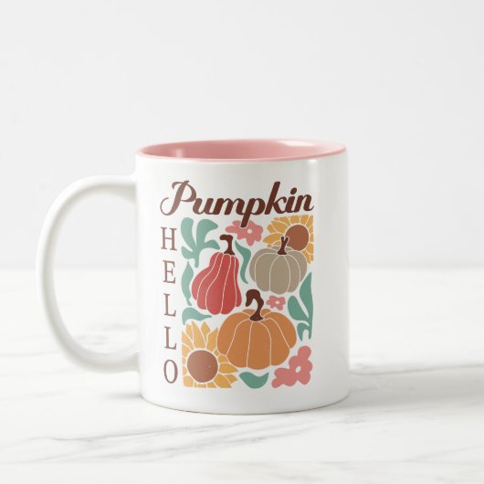 Boho Fall Autumn Zitat Zweifarbige Tasse (Links)
