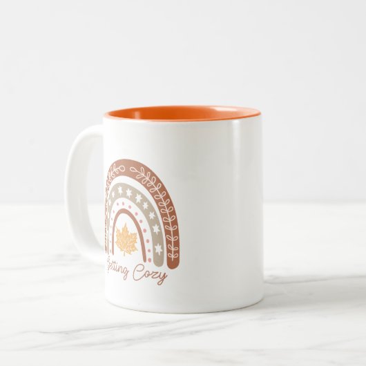 Boho Fall Autumn Zitat Zweifarbige Tasse (Vorderseite Links)