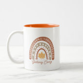 Boho Fall Autumn Zitat Zweifarbige Tasse (Links)