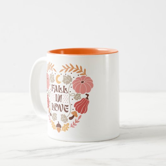 Boho Fall Autumn Zitat Zweifarbige Tasse (Vorderseite Links)