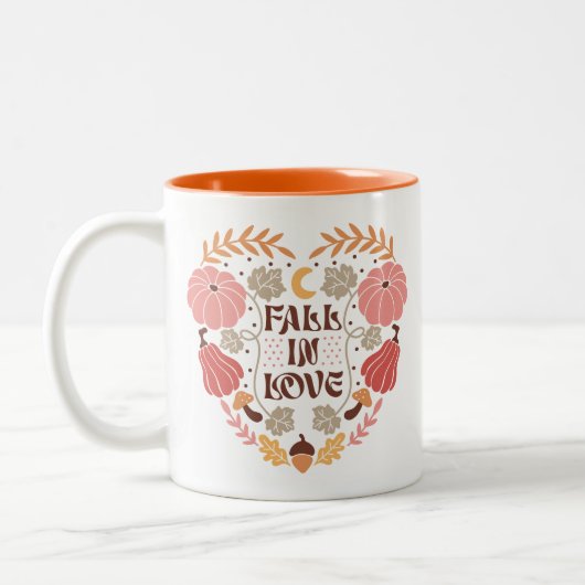 Boho Fall Autumn Zitat Zweifarbige Tasse (Links)
