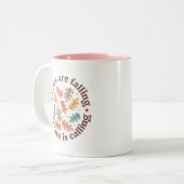 Boho Fall Autumn Zitat Zweifarbige Tasse (Vorderseite Links)