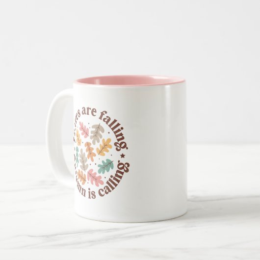 Boho Fall Autumn Zitat Zweifarbige Tasse (Vorderseite Links)