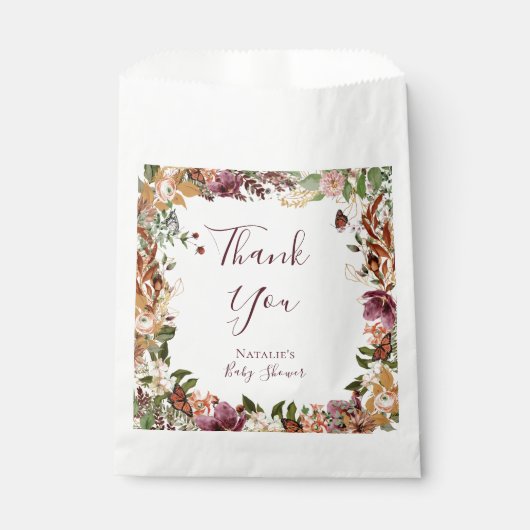 Boho Fall Baby Dusche Fevor Bags Geschenktütchen (Vorderseite)