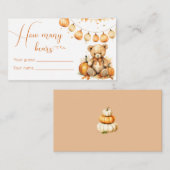 Boho Fall Baby Dusche - Schätzung wie viele Bären Begleitkarte (Vorne/Hinten)