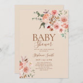 Boho fall Baby Shower Girl Einladung (Vorne/Hinten)