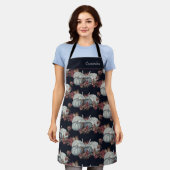 Boho Fall Blue Navy Wasserfarbe Pumpkin Herbst Schürze (Getragen)