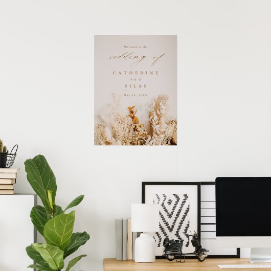 Boho Fall Blume Begrüßungszeichen Poster (Heimbüro)
