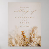 Boho Fall Blume Begrüßungszeichen Poster (Vorne)