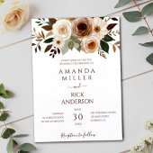 Boho Fall Blume Earthy Terracotta Rust Wedding Einladung