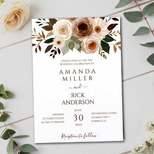 Boho Fall Blume Earthy Terracotta Rust Wedding Einladung