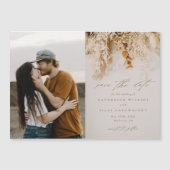 Boho Fall Blume Foto Hochzeit speichern das Datum Magneteinladung (Vorderseite)