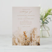 Boho Fall Blume Hochzeit Einladung (Stehend Vorderseite)