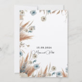 Boho Fall Blume Hochzeit Einladung (Rückseite)