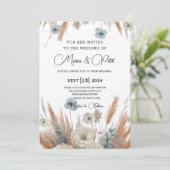 Boho Fall Blume Hochzeit Einladung (Stehend Vorderseite)