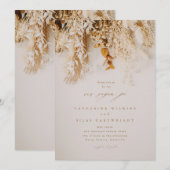 Boho Fall Blume Hochzeit Einladung (Vorne/Hinten)