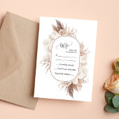 Boho Fall Blume Hochzeit-RSVP-Karte Einladung