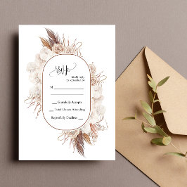 Boho Fall Blume Hochzeit-RSVP-Karte Einladung