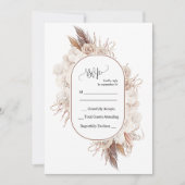 Boho Fall Blume Hochzeit-RSVP-Karte Einladung (Vorderseite)