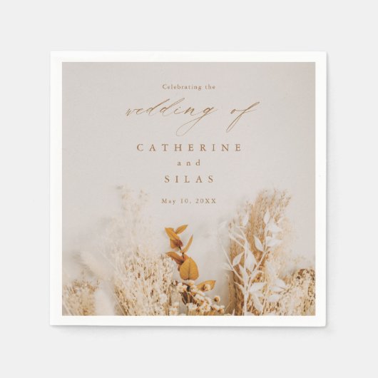 Boho Fall Blume Hochzeit Serviette (Vorderseite)