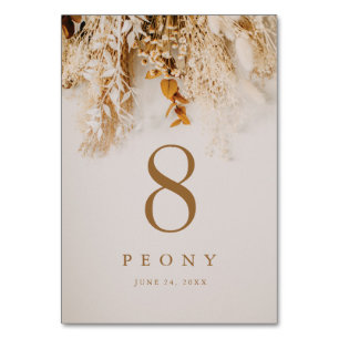 Boho Fall Blume Hochzeit Tischnummer