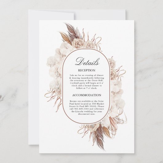 Boho Fall Blume Hochzeitkarte Einladung (Vorderseite)
