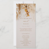 Boho Fall Blume Hochzeitsprogramm Einladung (Vorderseite)