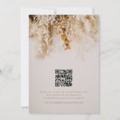Boho Fall Blume mit QR Code Wedding Einladung (Rückseite)