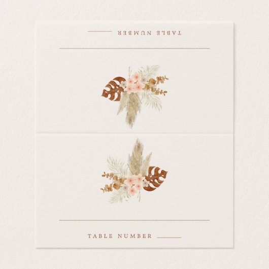 Boho Fall Blume Rustikale Hochzeit im Freien (Außenseite Aufgefaltet)