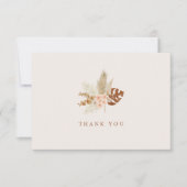 Boho Fall Blume Rustikale Hochzeit im Freien Dankeskarte (Vorderseite)