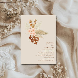 Boho Fall Blume Rustikale Hochzeit im Freien Einladung