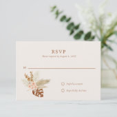 Boho Fall Blume Rustikale Hochzeit im Freien RSVP Karte (Stehend Vorderseite)