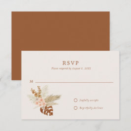 Boho Fall Blume Rustikale Hochzeit im Freien RSVP Karte