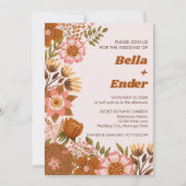 Boho Fall Blume Terracotta Wedding Einladung (Vorderseite)
