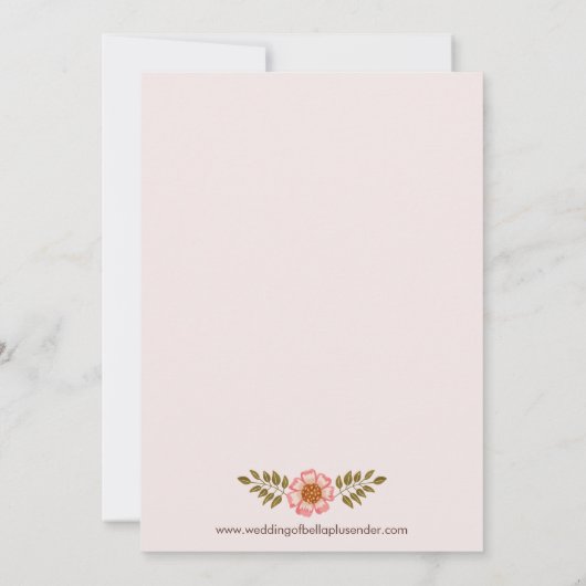 Boho Fall Blume Terracotta Wedding Einladung (Rückseite)