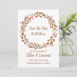 Boho Fall Blume Wreath Wedding Save The Date