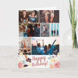 Boho Fall Blumenfarbe Wasserfarbe Geburtstag 7 Fot Karte